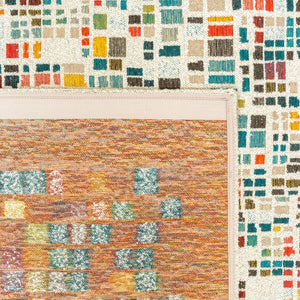 Louis de Poortere Gallery Collection Cubik Abstract Grid Area Rug for Modern Living Rooms and Office Spaces United 5'7 x 7'10 119880