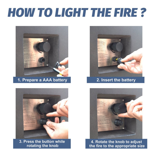 English Elm 52 Modern 52in Rectangular Propane Fire Pit Table 65,000 BTU Lightweight Concrete for Patio Gatherings Black+ Gray W2620P182374