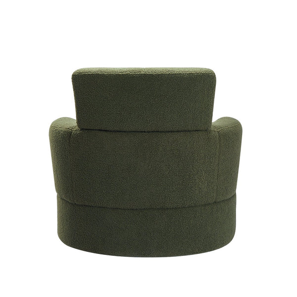 English Elm 360° Swivel Chair - Cozy Upholstered Barrel Accent Chair With Adjustable Headrest For Modern Living Spaces N719P272676F