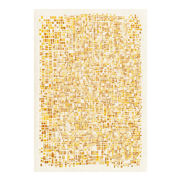 Louis de Poortere Gallery Collection Cubik Abstract Grid Area Rug for Modern Living Rooms and Office Spaces Noon 4'7 x 6'7 119888