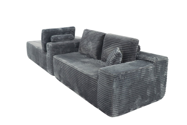 English Elm Cloud Sectional Couch - Modern L-Shaped Chaise, Plush Corduroy Sofa For Effortless Comfort & Style W3975S00004