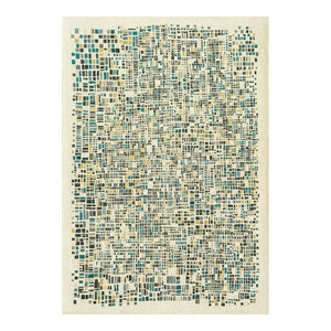 Louis de Poortere Gallery Collection Cubik Abstract Grid Area Rug for Modern Living Rooms and Office Spaces Midnight 4'7 x 6'7 119882