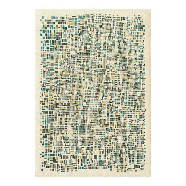 Louis de Poortere Gallery Collection Cubik Abstract Grid Area Rug for Modern Living Rooms and Office Spaces Midnight 4'7 x 6'7 119882