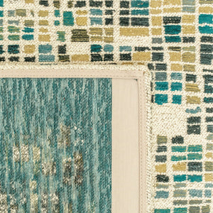 Louis de Poortere Gallery Collection Cubik Abstract Grid Area Rug for Modern Living Rooms and Office Spaces Midnight 4'7 x 6'7 119882