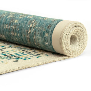 Louis de Poortere Gallery Collection Cubik Abstract Grid Area Rug for Modern Living Rooms and Office Spaces Midnight 4'7 x 6'7 119882