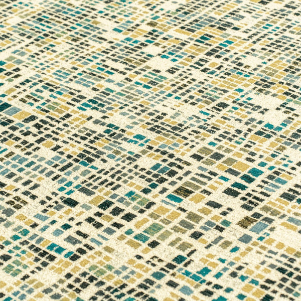 Louis de Poortere Gallery Collection Cubik Abstract Grid Area Rug for Modern Living Rooms and Office Spaces Midnight 4'7 x 6'7 119882