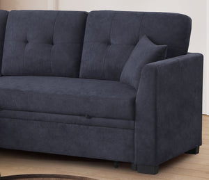 English Elm Sectional Sofa Bed - Elegant Dark Blue, Space-Saving Design, Quick Assembly, Perfect For Small Spaces B205S00062-GIGA