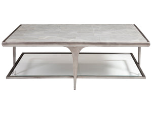 Lexington Artistica Home Zephyr Rectangular Cocktail Table With Unique Onyx Top And Elegant Iron Base For Stylish Living Spaces Gray Wood 2097-945