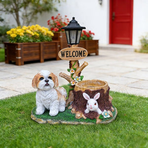 English Elm Sitting Corgi Resin Planter Sculpture Whimsical Porch Garden Decor with Succulent Cavity W5398P464240