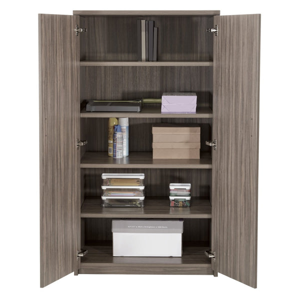 OSP Home Furnishings 65' 65 Inch Tall Two Door Storage Cabinet with Five Adjustable Shelves for Garage or Office NAP-156-URB