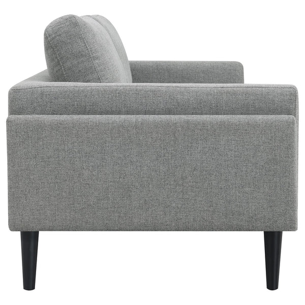 English Elm Andrena Grey Track Arms Sofa with Pocket Coil Seating, Reversible Cushions & Tall Black Legs B062P358306