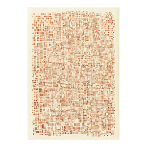 Louis de Poortere Gallery Collection Cubik Abstract Grid Area Rug for Modern Living Rooms and Office Spaces Pumpkin 4'7 x 6'7 119885