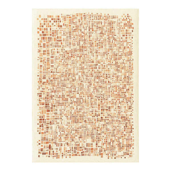 Louis de Poortere Gallery Collection Cubik Abstract Grid Area Rug for Modern Living Rooms and Office Spaces Pumpkin 4'7 x 6'7 119885