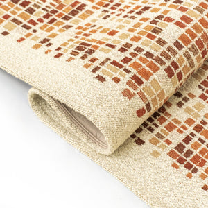 Louis de Poortere Gallery Collection Cubik Abstract Grid Area Rug for Modern Living Rooms and Office Spaces Pumpkin 4'7 x 6'7 119885