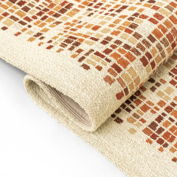 Louis de Poortere Gallery Collection Cubik Abstract Grid Area Rug for Modern Living Rooms and Office Spaces Pumpkin 4'7 x 6'7 119885