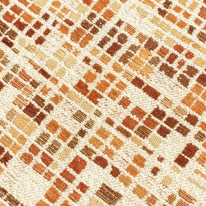 Louis de Poortere Gallery Collection Cubik Abstract Grid Area Rug for Modern Living Rooms and Office Spaces Pumpkin 4'7 x 6'7 119885