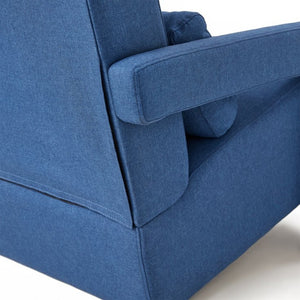 English Elm Modern Linen Accent Chair Scandinavian Style with Lumbar Pillow for Living Room W2671P411189