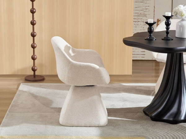 English Elm 180° Swivel Barrel Velvet Accent Chair Eucalyptus Base Ergonomic Living Room Seat W2664P462025