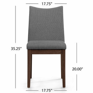 English Elm Christopher Knight Home® - Dining Chairs Set Of 2 - Mid-Century Modern Design, Dark Grey Upholstery & Rubberwood Frame 59460.00DGYWNT