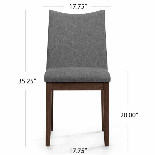 English Elm Christopher Knight Home® - Dining Chairs Set Of 2 - Mid-Century Modern Design, Dark Grey Upholstery & Rubberwood Frame 59460.00DGYWNT