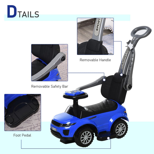 English Elm Aosom Toddler Ride on Push Car with Horn Music Steering Wheel and Secure Guardrail W2225P229755