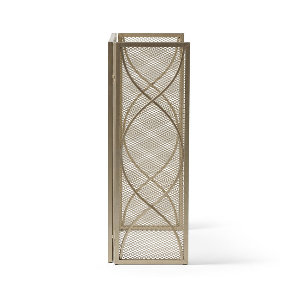 English Elm Christopher Knight Home® - FIRE Gold Iron Fireplace Screen 32.5x24.75 Inch Decorative Heat-Resistant Protective Cover, Elegant 65182.00GLD