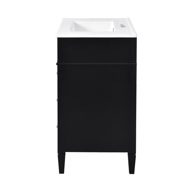 English Elm 30'' Modern Bathroom Vanity With Ceramic Sink, 2 Drawers & Tip-Out Storage For Stylish Organization N710P250194B