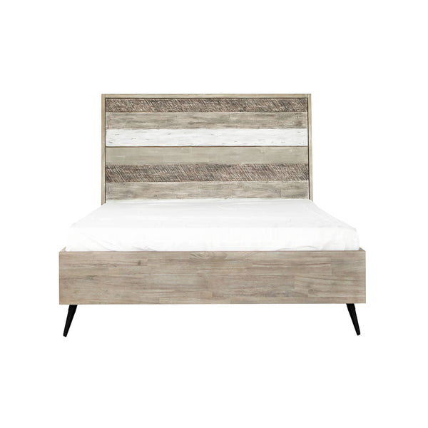 English Elm Beloro Queen Platform Bed in Two Tone Acacia Wood Gray — Durable No-Box-Spring, 8" Storage Clearance, Easy Assembly B2736S00021