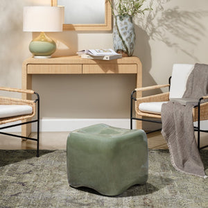 Cushion Artisan Concrete Garden Stool Hand Glazed Glass Fiber Reinforced Indoor Outdoor