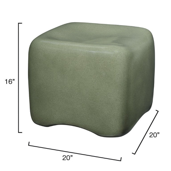 Cushion Artisan Concrete Garden Stool Hand Glazed Glass Fiber Reinforced Indoor Outdoor