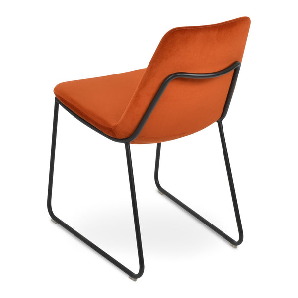 Soho Concept Eiffel Handle Back Dining Chair - Stylish Upholstery Options, 10-year Guarantee, 350 Lb Capacity Black,Orange  Soho-concept-dining-chair-00005