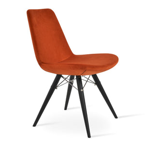 Soho Concept Eiffel Mw Dining Chair - Stylish Upholstered Seating In Boucle, Velvet & Nubuck With Swivel Option Black,Orange  Soho-concept-dining-chair-00006