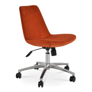 Soho Concept Eiffel Office Chair - Premium Boucle, Velvet & Nubuck Fabrics, Adjustable Height, 10-year Warranty! Orange  Soho-concept-dining-chair-11604