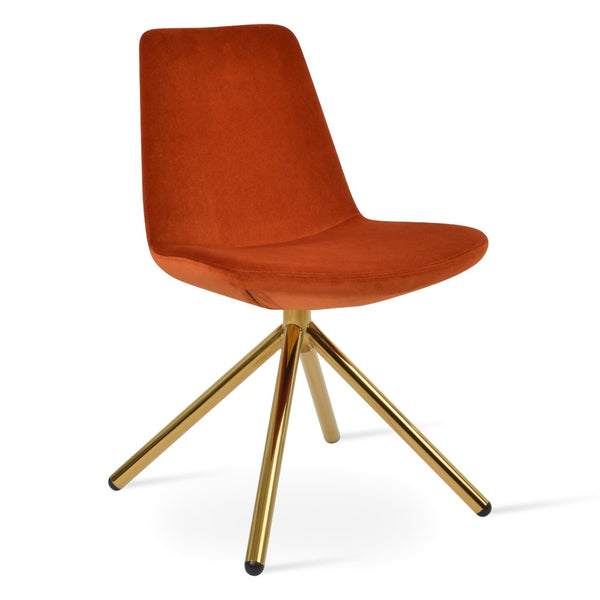 Soho Concept Eiffel Stick Swivel Chair - Premium Upholstery, Stylish Design & 10-year Guarantee - Perfect Dining! Gold,Orange  Soho-concept-dining-chair-00012