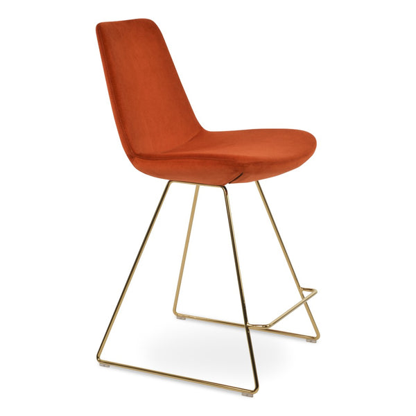 Soho Concept Eiffel Barstools & Counterstools: Stylish Wire Design, Plush Upholstery, 10-year Guarantee, 300 Lbs Capacity Gold,Orange  Soho-concept-dining-chair-10153