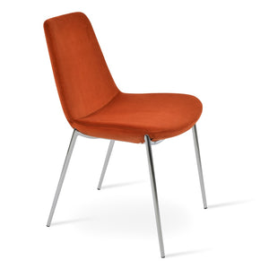 Soho Concept Eiffel Classy Chair - Elegant Dining Seating In Boucle, Velvet & Nubuck Fabrics With 10-year Guarantee Chrome,Orange  Soho-concept-dining-chair-00003