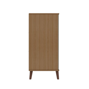 Manhattan Comfort Hampton Mid-Century Modern Shoe Closet Off White and Maple Cream 20PMC11