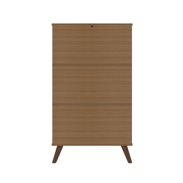 Manhattan Comfort Hampton Mid-Century Modern Shoe Closet Off White and Maple Cream 20PMC11