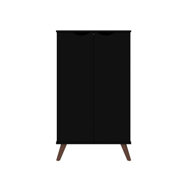 Manhattan Comfort Hampton Mid-Century Modern Shoe Closet Black 20PMC70
