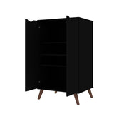 Manhattan Comfort Hampton Mid-Century Modern Shoe Closet Black 20PMC70