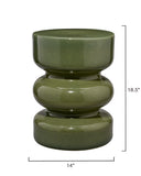 Jamie Young Co. Saguaro Ceramic Garden Stool Green Ceramic 20sagu-stgr