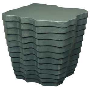 Jamie Young Co. Strata Sculptural Concrete Side Table Indoor Outdoor Waterfall Layered Design Accent 20STRA-STSL