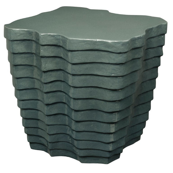 Jamie Young Co. Strata Sculptural Concrete Side Table Indoor Outdoor Waterfall Layered Design Accent 20STRA-STSL