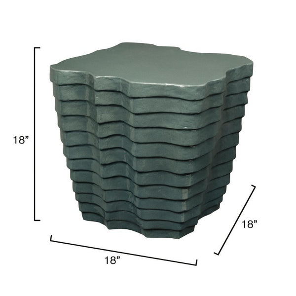 Strata Sculptural Concrete Side Table Indoor Outdoor Waterfall Layered Design Accent