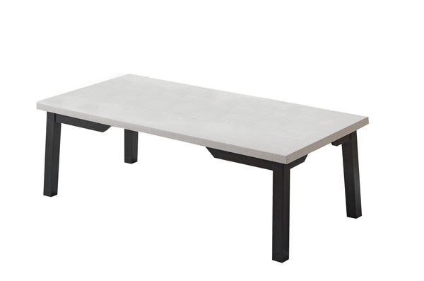 English Elm 3PC Rustic Modern Coffee Table Set with Built-In Shelf, Dark Wood Grain Finish for Living Room Black,Gray 49 L x 24 W x 6 H B011P405683