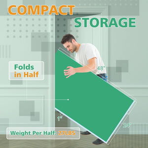 English Elm 8ft Foldable Mdf Ping Pong Conversion Top for Solo Practice and Indoor Play Green W1408P262535