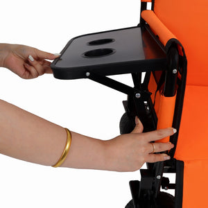 English Elm 3-in-1 Convertible Utility Wagon with Folding Tabletop Bench Seat All-terrain Wheels Orange W2932P320639