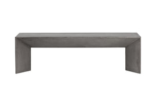 Sunpan Nomad Bench - Elegant Concrete Design with Unique Textures for Indoor and Outdoor Spaces, 55.75"W Grey