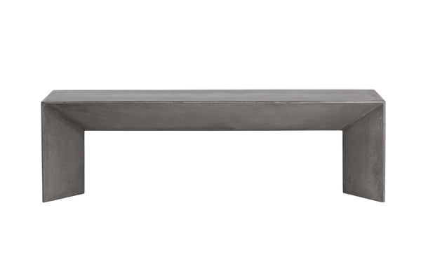 Sunpan Nomad Bench - Elegant Concrete Design with Unique Textures for Indoor and Outdoor Spaces, 55.75"W Grey