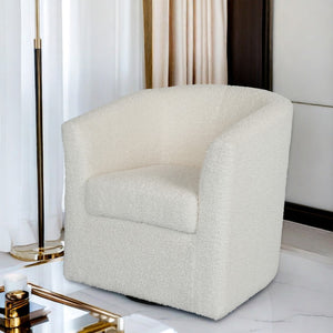 Christopher Knight Home® - Noble House - - Teddy Velvet Swivel Chair, White, No Installation Required